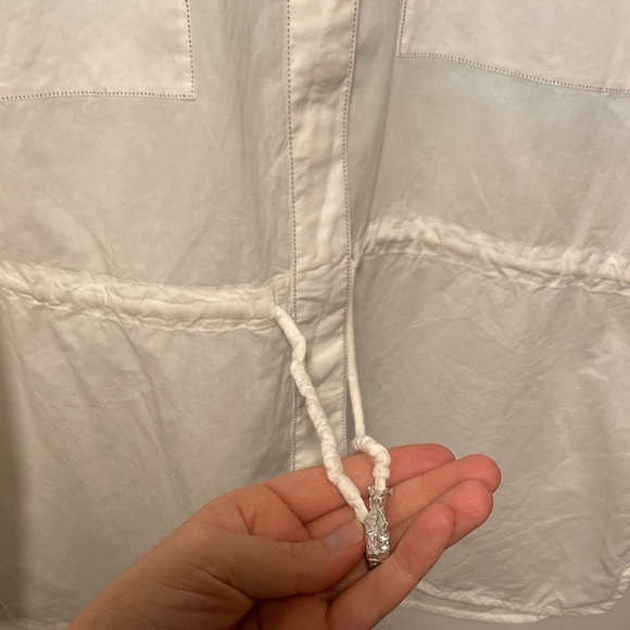 HELMUT LANG white button down with draw string - Picture 3 of 7